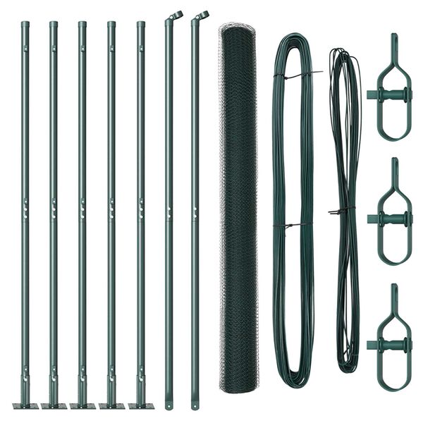 vidaXL Gjerdep&aring;le gr&oslash;nn 10 x 1,6 m (25 mm mesh) St&aring;l og PVC