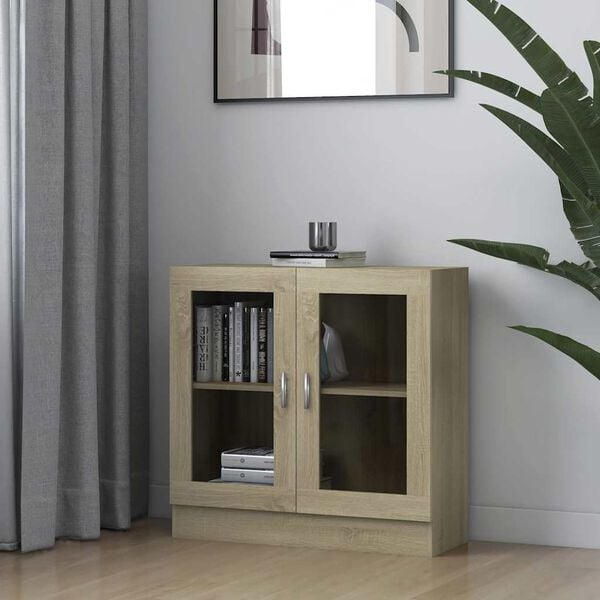vidaXL Vitrine sonoma eik 82,5x30,5x80 cm konstruert tre