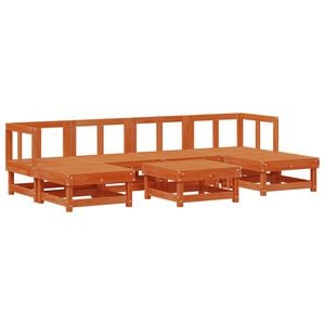 vidaXL Hage lounge sett 7 pcs VoksBrun Massiv furu