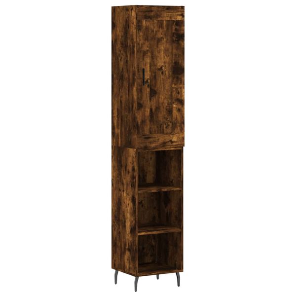 vidaXL Highboard r&oslash;kt eik 34,5x34x180 cm konstruert tre