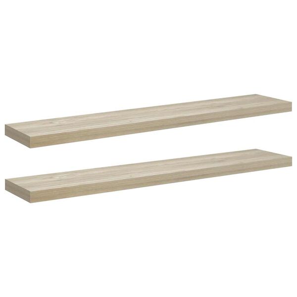 vidaXL Flytende vegghyller 2 stk eik 120x23,5x3,8 cm MDF