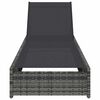 vidaXL Solstol med pute 1-person Grå 60 x 200 x 27 cm polyrotting