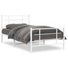 vidaXL Sengeramme i metall med hode- og fotgavl hvit 100x200 cm
