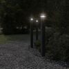 vidaXL Utendørs gulvlamper med uttak 3 stk svart 110 cm aluminium