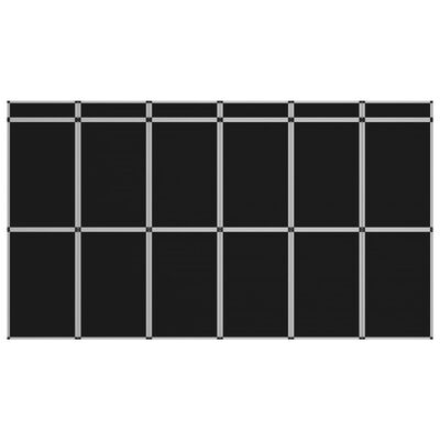 vidaXL Utstillingsvegg 18 paneler sammenleggbar 362x200 cm svart