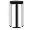 vidaXL Automatisk søppelbøtte med sensor 60 L rustfritt stål