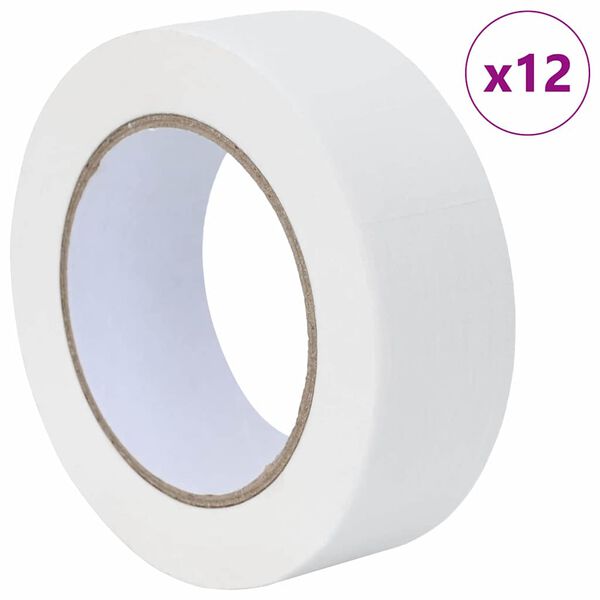 vidaXL Maler Maskeringstape 12 pcs Hvit 38mm x 50m Papir