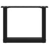 vidaXL Salongbordben U-formet 2 stk svart 30x(30-31) cm st&aring;l
