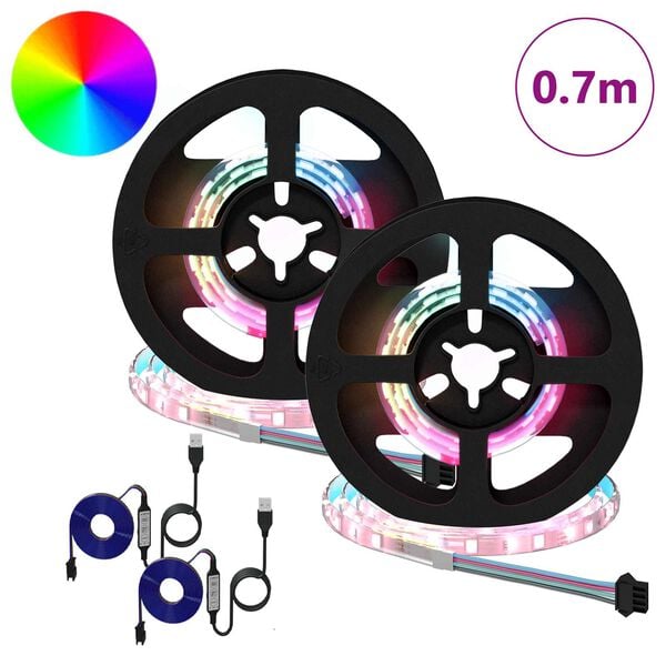 vidaXL LED Stripe 4 pcs Svart og gjennomsiktig 35 x 0,8 x 0,3 cm