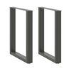 vidaXL Spisebordben U-formet 2 stk antrasitt 70 x (72-73) cm st&aring;l