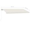 vidaXL Manuell uttrekkbar markise med LED 450x350 cm kremhvit