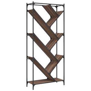 vidaXL Bokhylle brun eik 79x30x180 cm konstruert tre og metall
