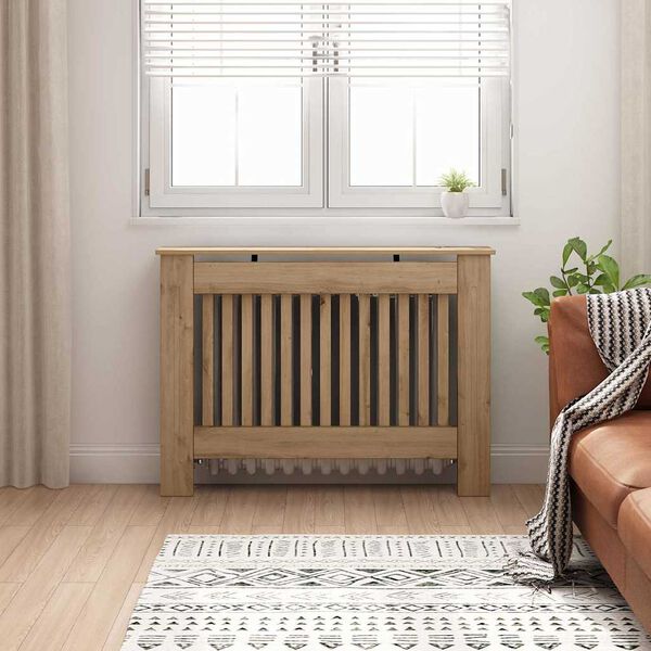 vidaXL Radiator Deksel Artisan Eik 112 x 19 x 81,5 cm Konstruert tre
