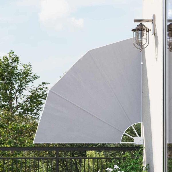 vidaXL Sammenleggbar sidemarkise for balkong gr&aring; 140x140 cm