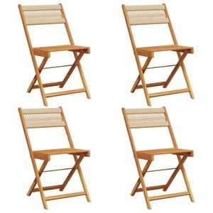 vidaXL Klappstoler 4 stk. beige heltre akasie