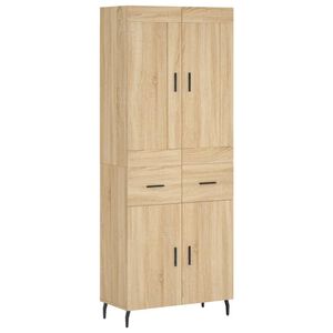 vidaXL Highboard sonoma eik 69,5x34x180 cm konstruert tre