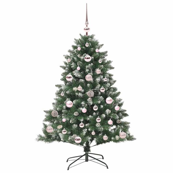 vidaXL Kunstig juletre med 150 LED gr&oslash;nn 120 cm PVC og plast og st&aring;l