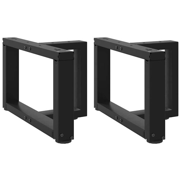 vidaXL Salongbordben T-formet 2 stk svart 40x25x(30-31) cm st&aring;l