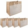 vidaXL Jute h&aring;ndvesker med lomme 5 Naturlig og Hvit 42 x 33 x 19 cm
