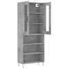 vidaXL Highboard betonggr&aring; 69,5x34x180 cm konstruert tre
