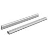 vidaXL Klesslanger 2 stk. s&oslash;lv 464 x 15 x 29 mm Aluminium Legering