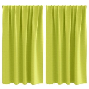vidaXL M&oslash;rkleggende Gardiner med Ringer 2 pcs gr&oslash;nn 140 x 140 cm