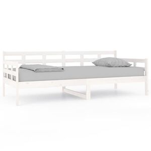 vidaXL Dagseng hvit heltre furu 90x200 cm
