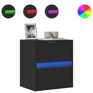 vidaXL Vegghengt TV-benk med LED svart 41x31x45 cm