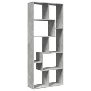 vidaXL Romdeler bokhylle betonggr&aring; 67x25x161,5 cm konstruert tre