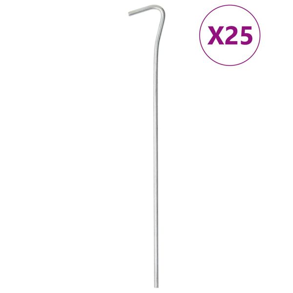 vidaXL Teltplugger 25 stk 23 cm &Oslash;4 mm galvanisert st&aring;l