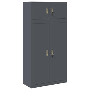 vidaXL Oppbevaringsskap 2 stk. Antrasitt 90 x 40 x 180 cm St&aring;l L&aring;sbar