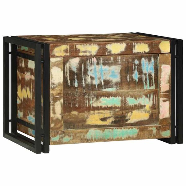 vidaXL Lagringsboks Brunt og svart 60 x 40 x 41 cm Gjenvunnet tre