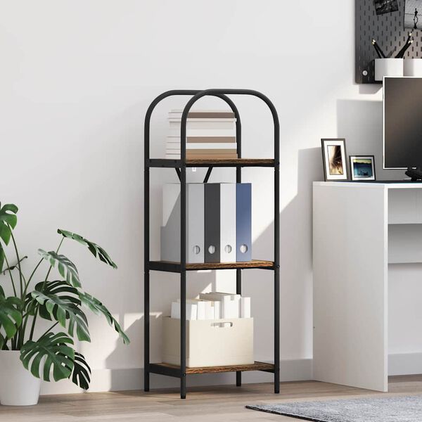 vidaXL Bokhylle Røkt eik 40 x 30 x 109 cm Konstruert tre