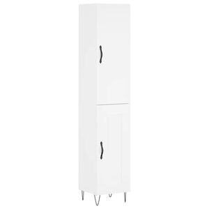 vidaXL Highboard hvit 34,5x34x180 cm konstruert tre