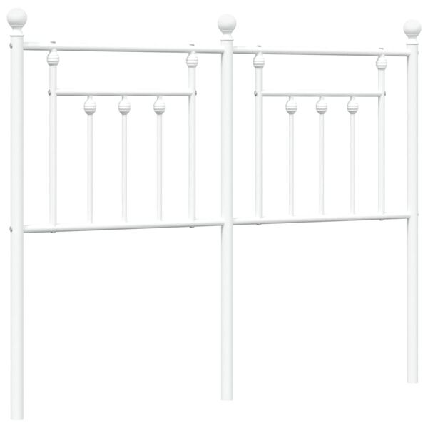 vidaXL Sengegavl i metall hvit 120 cm