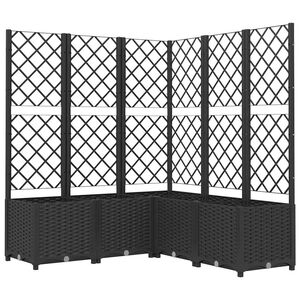 vidaXL Plantekasse med espalier svart 120x120x136 cm PP