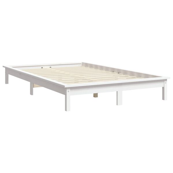 vidaXL Sengeramme hvit heltre furu 150x200 cm King Size