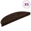 vidaXL Trappematter selvklebende 5 stk 56x17x3 cm brun halvrund