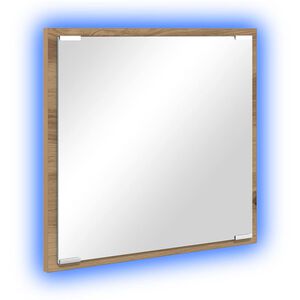 vidaXL LED Badevindu Artisan Eik 40 x 37 x 8.5 cm Konstruert tre