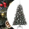 vidaXL Kunstig juletre med 150 LED gr&oslash;nn 120 cm PVC og plast og st&aring;l