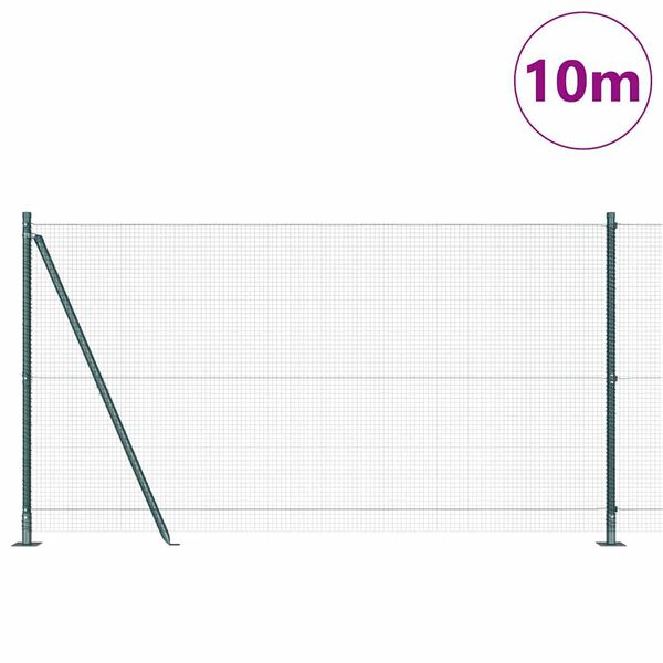 vidaXL Gjerdep&aring;le gr&oslash;nn 10 x 1,2 m (16 x 16 mm nett) St&aring;l og PVC