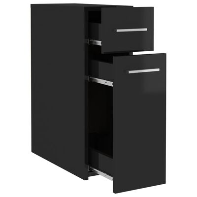vidaXL Apotekskap høyglans svart 20x45,5x60 cm sponplater