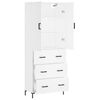 vidaXL Highboard hvit 69,5x34x180 cm konstruert tre