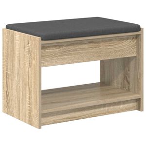 vidaXL Gangbenk Sonoma eik 63 x 38 x 45 cm Konstruert treverk og stoff