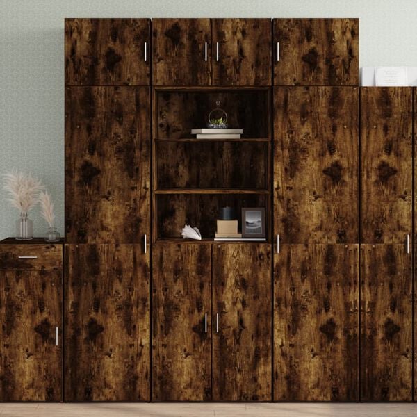 vidaXL Highboard r&oslash;kt eik 70x42,5x185 cm konstruert tre