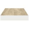 vidaXL Flytende vegghyller 2 stk eik og hvit 80x23,5x3,8 cm MDF