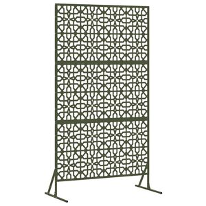 vidaXL Personvernsvegg 100 x 50 x 180 cm St&aring;l Olivengr&oslash;nn