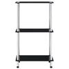 vidaXL Hylle 3 etasjer svart 40x40x67 cm herdet glass