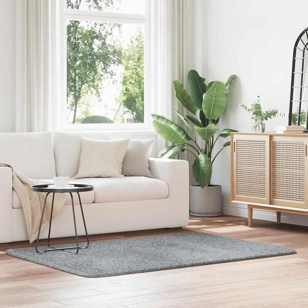 vidaXL Flossteppe med lang luv NAVARRA lysegr&aring; 120x170 cm polyester