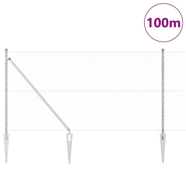 vidaXL Gjerdep&aring;le s&oslash;lv 100 x 1,4 m (25 mm mesh) St&aring;l